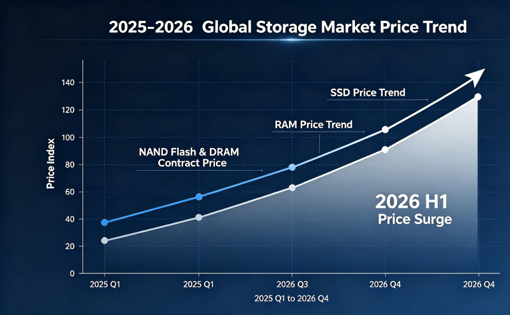 2026년 상반기 글로벌 스토리지 시장 가격 분석: SSD 및 RAM 가격 급등, 공급 부족 및 GUDGA 안정적인 공급 전략